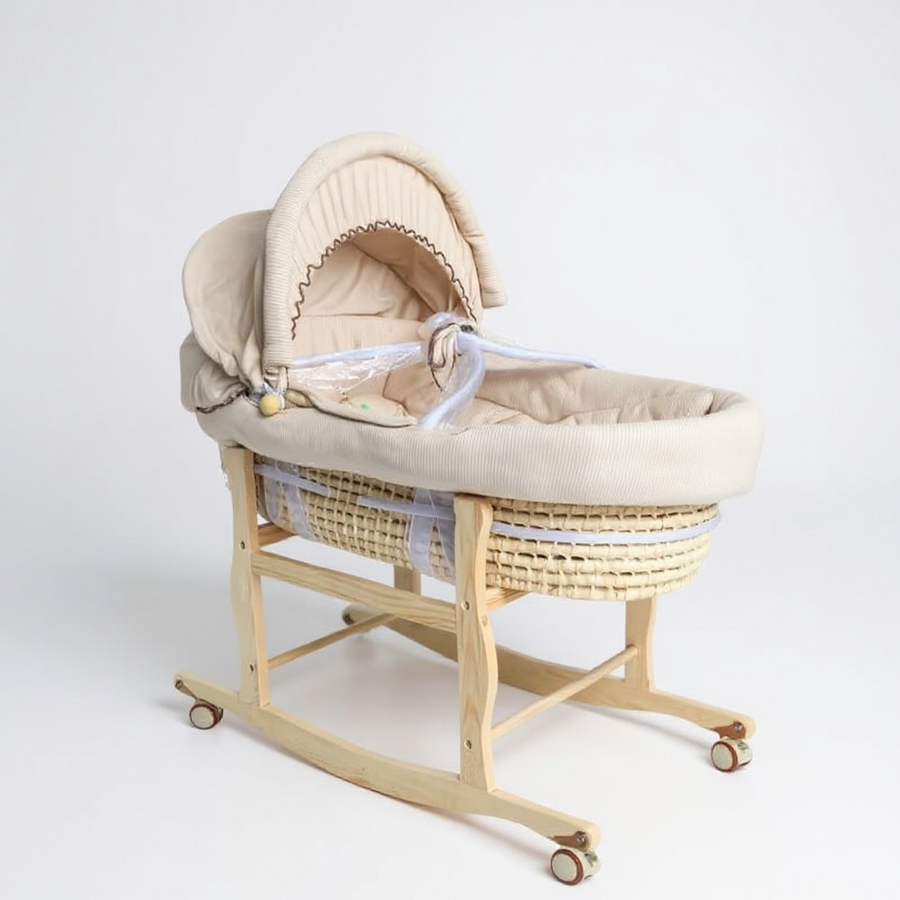 CradleWheels: Portable Solid Wood Baby Stroller Bed