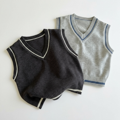 Boys' School Cotton Knit Vest – Spring/Autumn Style