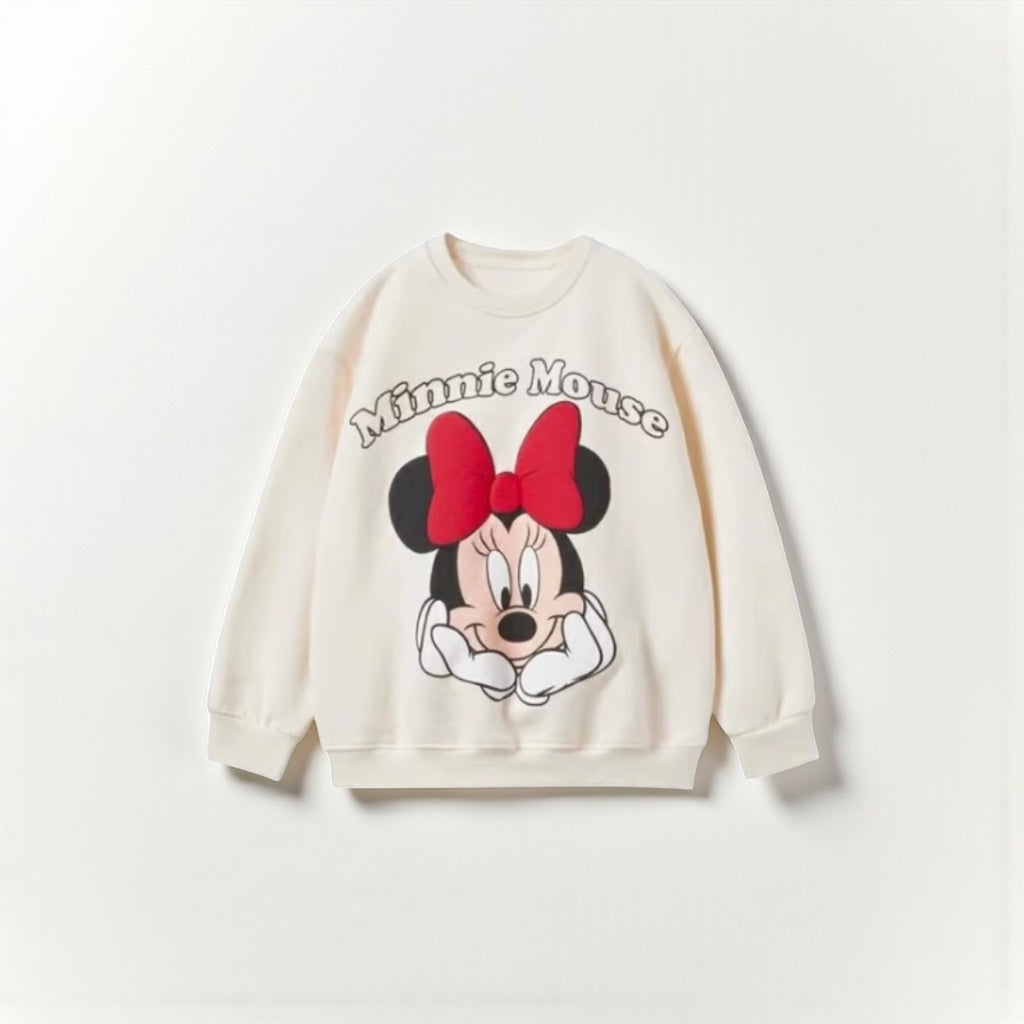 Minnie Magic: Autumn Hoodie - Cartoon Print for Kids