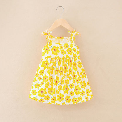 Girls' Princess Suspender Dress Children's Clothing Floral Skirt