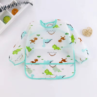 Waterproof Full Sleeve Baby Bibs Children Apron Long Sleeve Feeding Smock Kids Eating Breastplate Infant Scarf Clothing