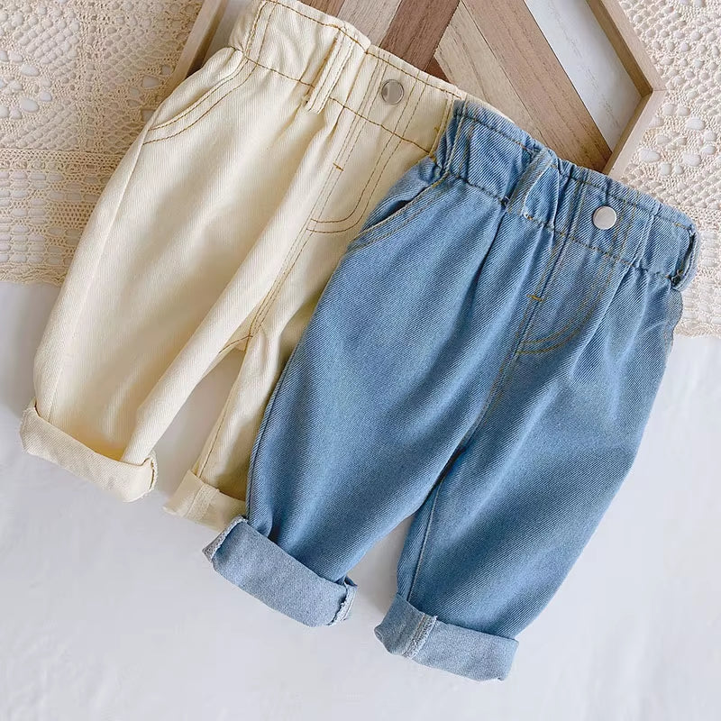 Autumn Fashion Denim Kids Baby Girls and Boys Jeans Straight Toddler Pants