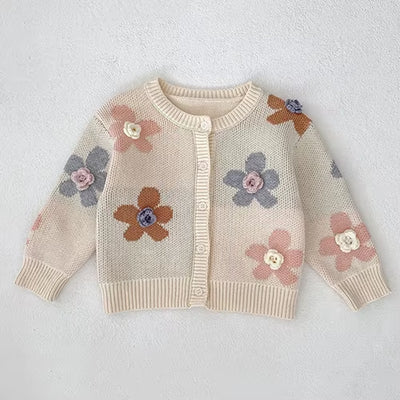 2025 New Autumn 0-3Yrs Toddler Baby Girl Knitting Cardigan Coat Long Sleeved Solid Color Newborn Baby Girls Sweater Coat