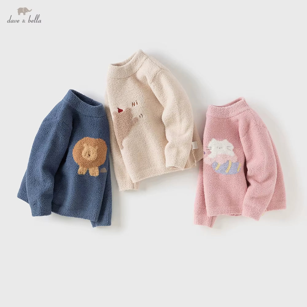 Dave Bella Winter Boys Girls Baby Children Top Knitted Sweater Pullover Warm Casual Sweet Cute Gentle Kids Knitwear DBM19273-A
