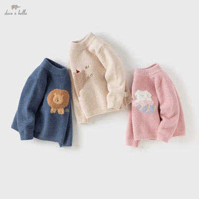 Dave Bella Winter Boys Girls Baby Children Top Knitted Sweater Pullover Warm Casual Sweet Cute Gentle Kids Knitwear DBM19273-A