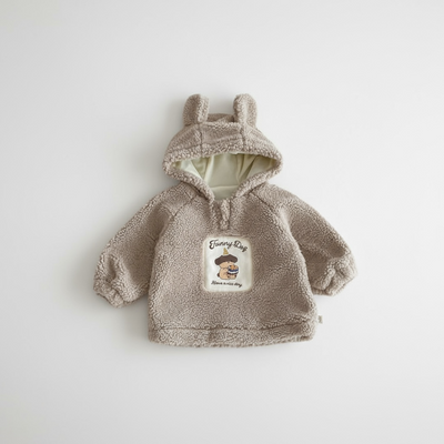 CozyBear Fur Lined Girls Winter Hoodie Sweatshirt