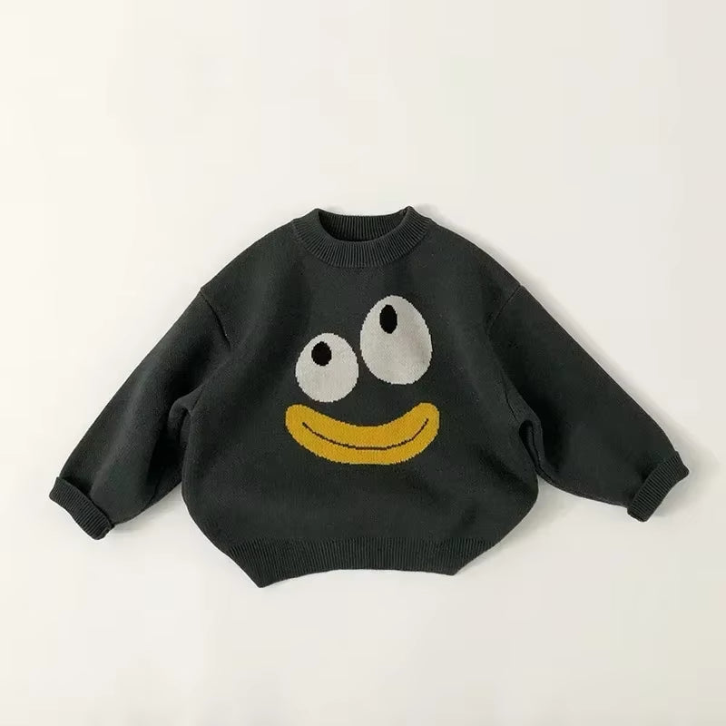 4604 Children Cartoon Sweaters 2024 Autumn Korean Baby Boy'S Knitted Sweater Fashion Cotton Pullovers