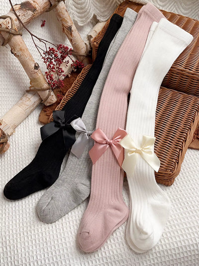 4Pairs Toddler Girls Bow Decor Tights