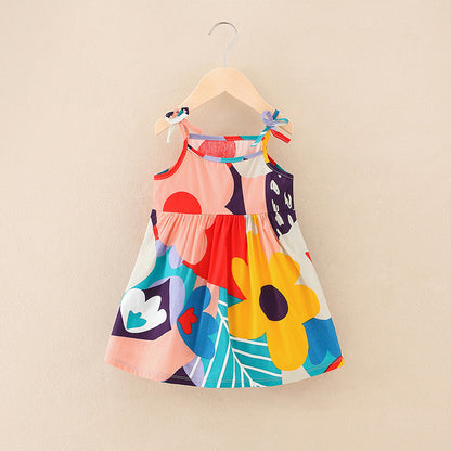 Girls' Princess Suspender Dress Children's Clothing Floral Skirt