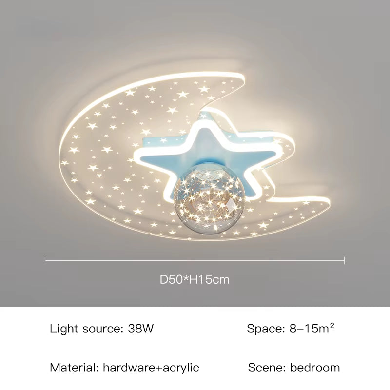 Modern LED Ceiling Lamp Nordic Creative Cartoon Starry Sky Children'S Room Chandelier Applicable to Bedroom and Study Lamps 2023