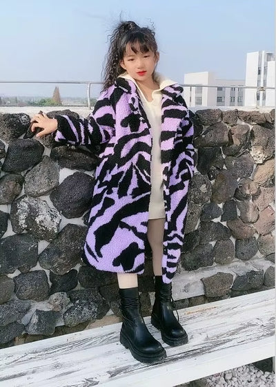 Children Autumn Winter Fur Coat Children Thick Coat 2025 Girls Stylish Fur Coat Long Trend Children Clothing