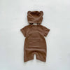 Baby Romper Waffle Boys Jumpsuits Infant Clothes with Hat Baby Boys Clothiing