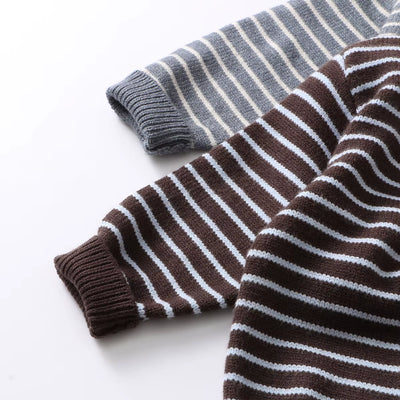 1-6 Y Kids Sweaters Striped Boys Knit Pullover Brief Style Boys Sweaters Casual Style Girls Knitwear