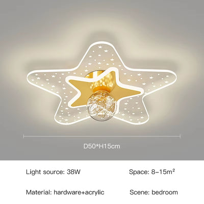 Modern LED Ceiling Lamp Nordic Creative Cartoon Starry Sky Children'S Room Chandelier Applicable to Bedroom and Study Lamps 2023