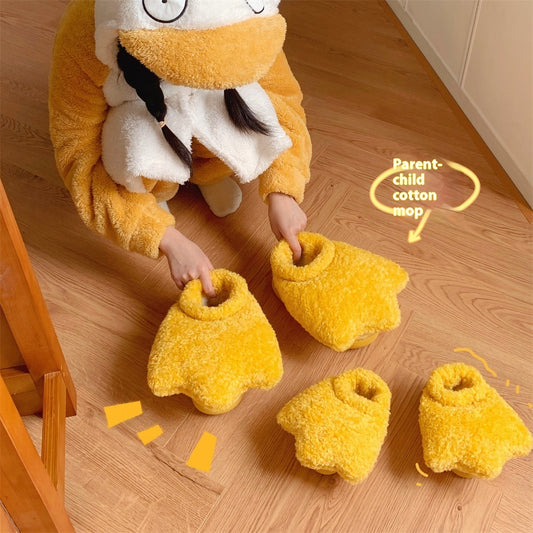 Duck Paw Cotton Slippers For Indoor Use, Warm And Non Slip