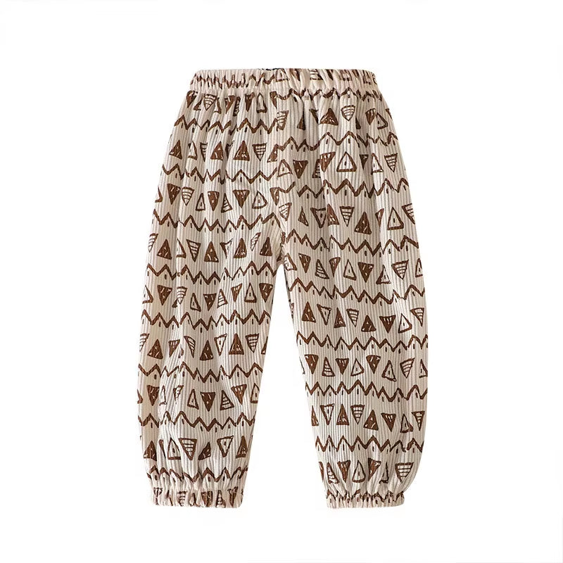 New Summer Kids Casual Pants 1-6Y Simple Boys Grid Sweat Pants Korean Loose Thin Children Striped Letter Trousers