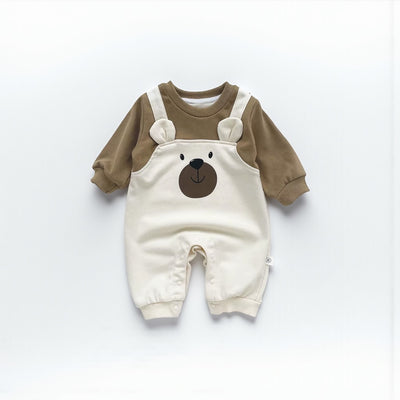 Cozy Cub Autumn Romper: Dual Color for 0-2Y
