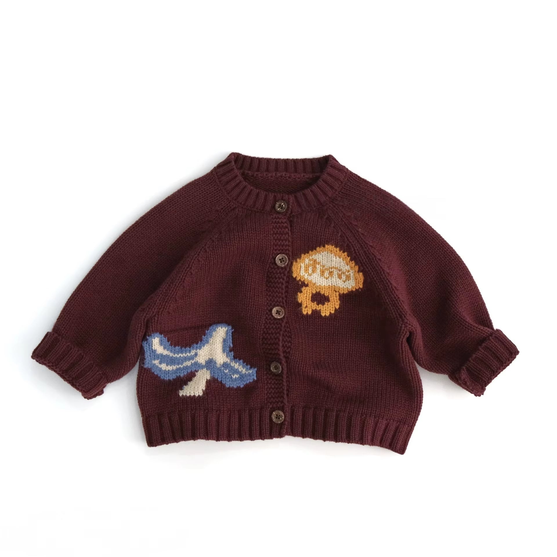 Autumn New Kids Sweaters Single Breast Girls Knitwear Vintage Girls Sweater Boys Knit Cardigas