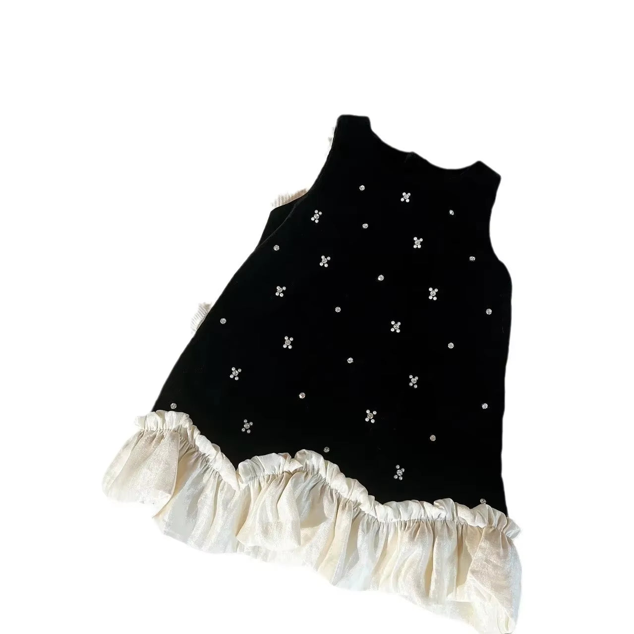 Childrens Clothing Set 2024 New Girls Autumn and Winter Dress Spring Autumn Childrens Baby Skirt Thick Vest Skirt Trend