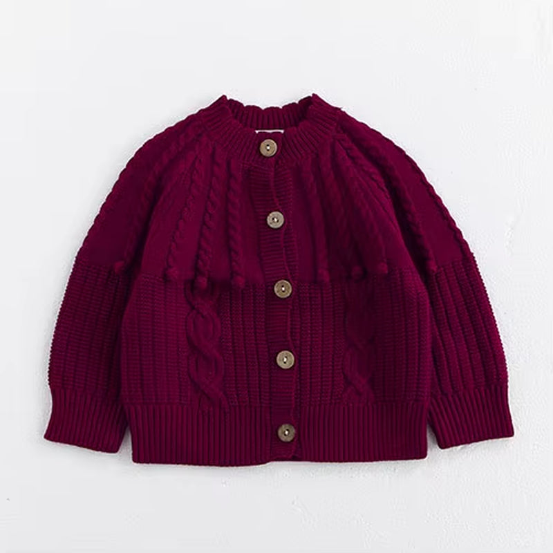 2025 New Autumn 0-3Yrs Toddler Baby Girl Knitting Cardigan Coat Long Sleeved Solid Color Newborn Baby Girls Sweater Coat