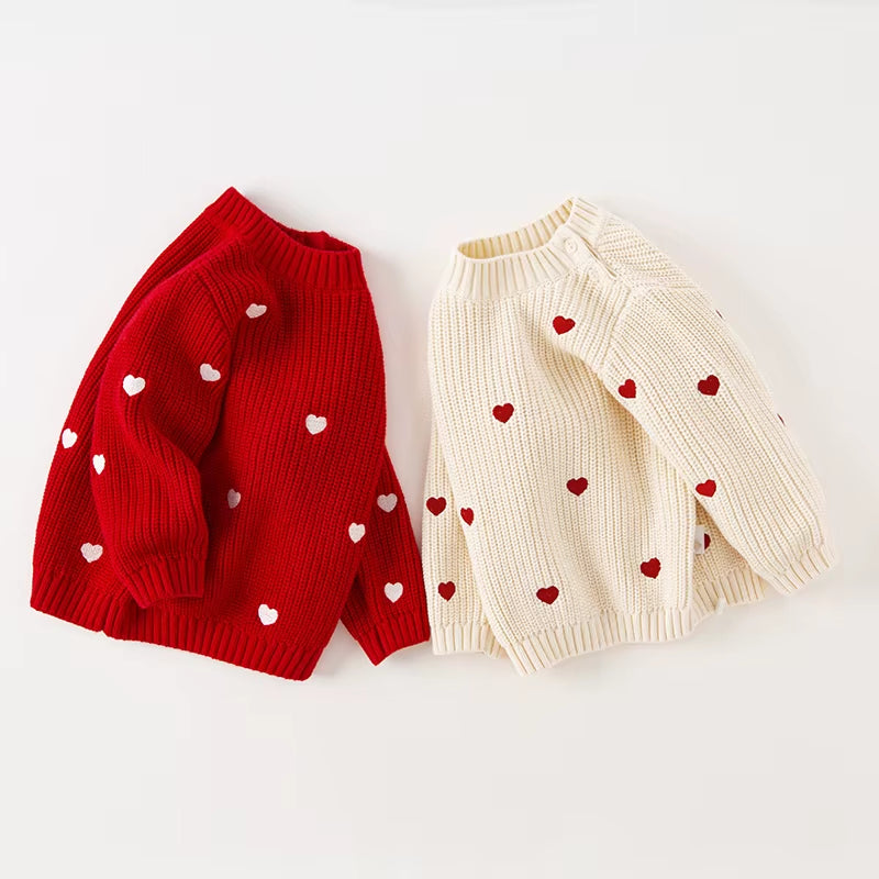 Dave Bella 2025 New Autumn Winter Girls Baby Children Tops Knitted Sweater Pullover Fashion Casual Sweet Cute Party DB4237587