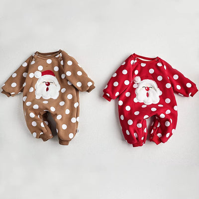 Christmas Baby Clothes Santa Claus Rompers Warm Fur Lining Infant Jumpsuit Boys Outerwear