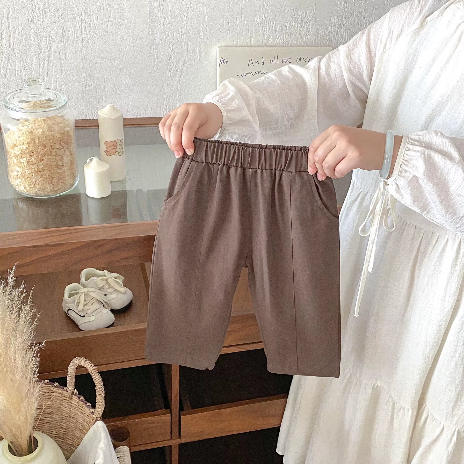 1-7 Y Kids Pants Autumn New Boys Trousers Full Length Girls Casual Pants Loose Style Children Clothes