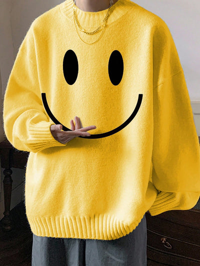 Halloween 1Pc Tween Boys Soft, Comfortable Smiling Face Knitted Crew Neck Long Sleeve Sweatshirt, Suitable for Casual Wear, Everyday, Outings, School, Gatherings, Holidays, Christmas, New Year, Spring, Summer, Autumn, Winter Yellow Kids Sweater Kids Knit Sweater Cute Sweaters for Kids Kids' Back to School Children Place Boy My First Day of School Halloween Boys Kids Boys Teen Boys First Day of School Tween Boys Mommy and Me for Kids Winter Autumn Fall