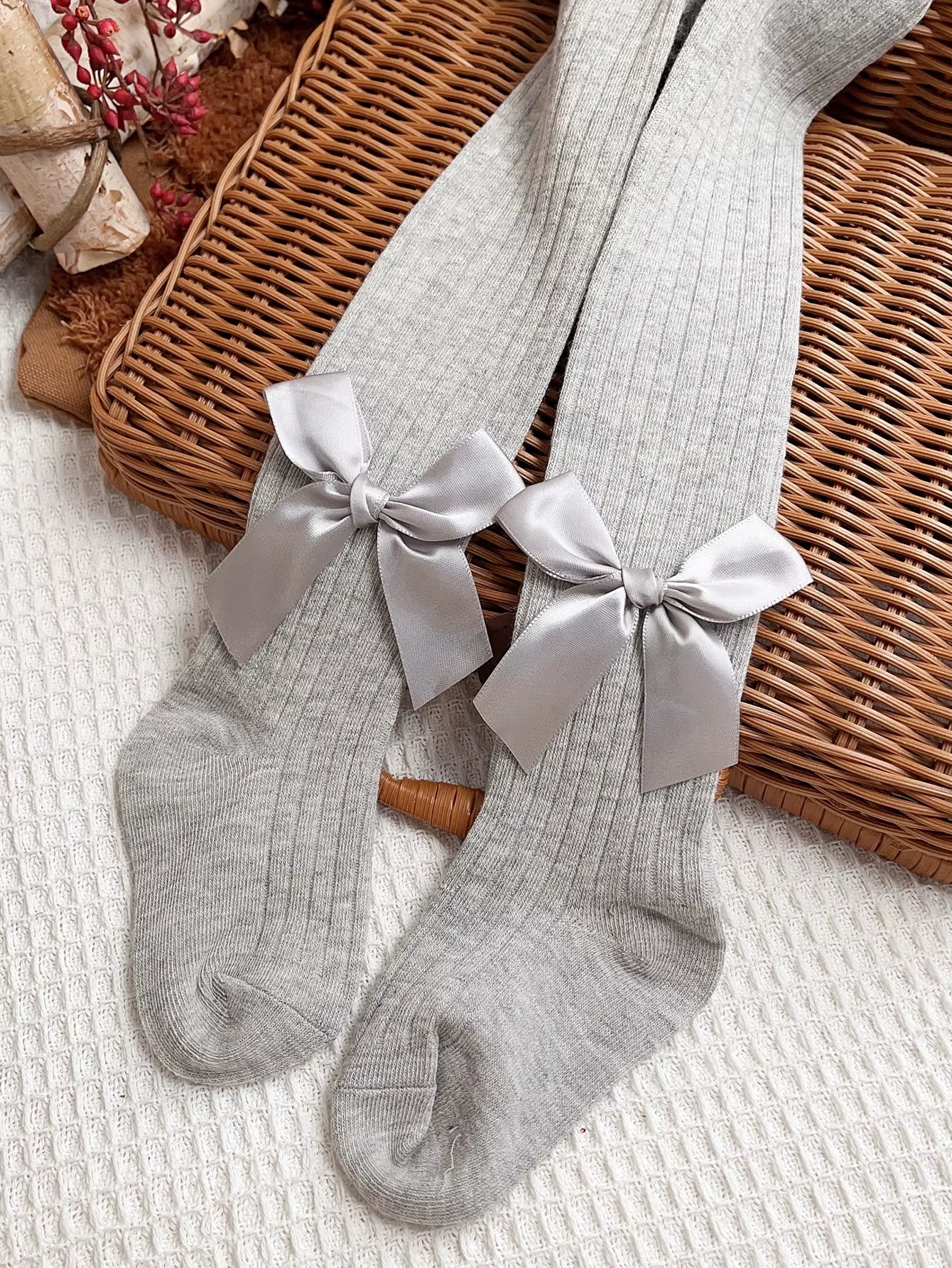 4Pairs Toddler Girls Bow Decor Tights