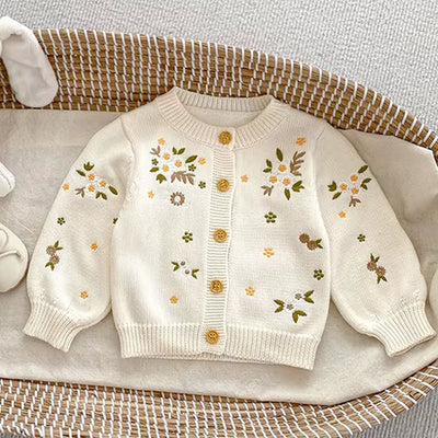 2025 New Autumn 0-3Yrs Toddler Baby Girl Knitting Cardigan Coat Long Sleeved Solid Color Newborn Baby Girls Sweater Coat