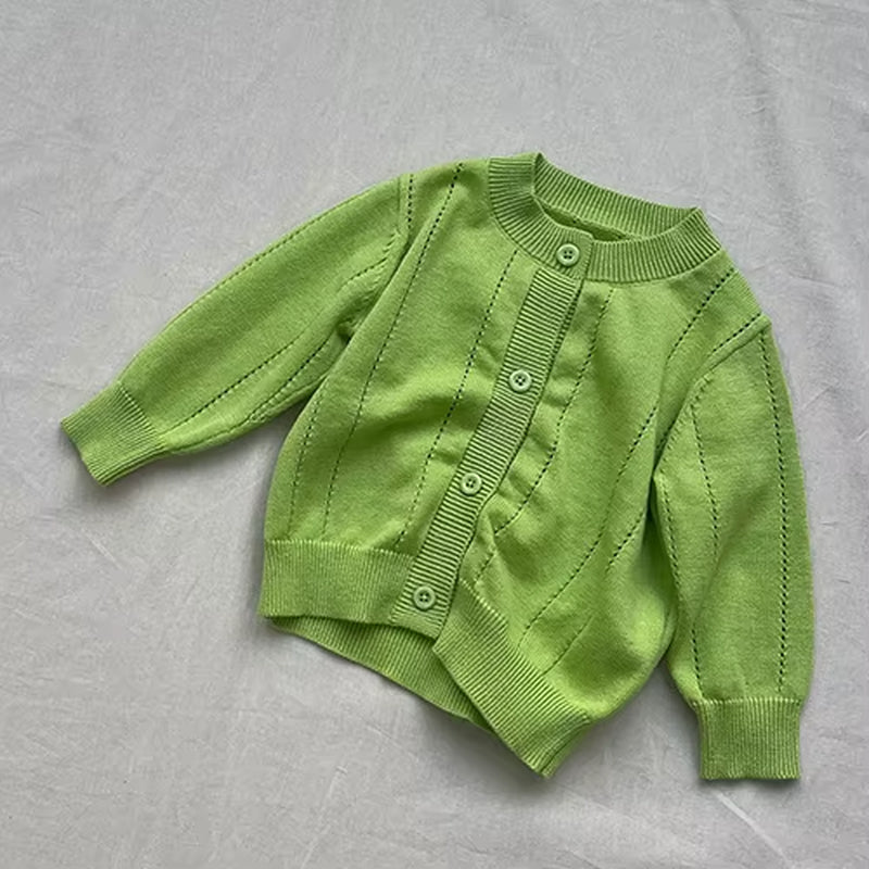 2025 New Autumn 0-3Yrs Toddler Baby Girl Knitting Cardigan Coat Long Sleeved Solid Color Newborn Baby Girls Sweater Coat