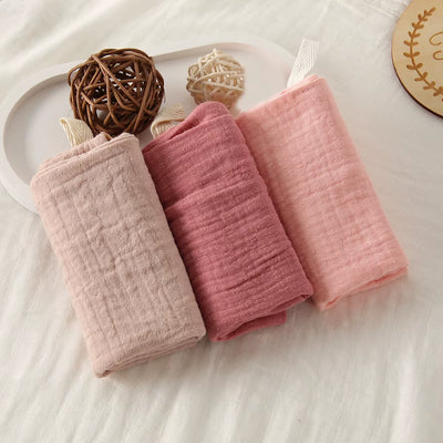 Soft Absorbent Gauze Cotton Baby Square Towels Infant Wash Hand Face Towels Crepe Muslin Saliva Wipe Face Cloths for Babies
