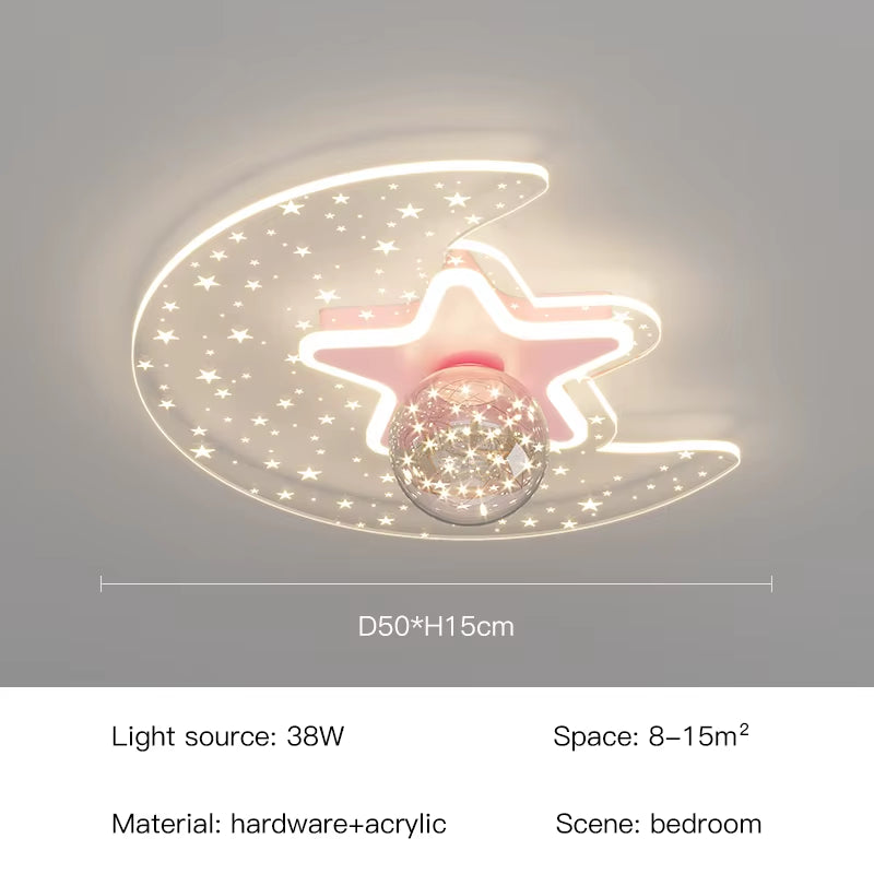 Modern LED Ceiling Lamp Nordic Creative Cartoon Starry Sky Children'S Room Chandelier Applicable to Bedroom and Study Lamps 2023