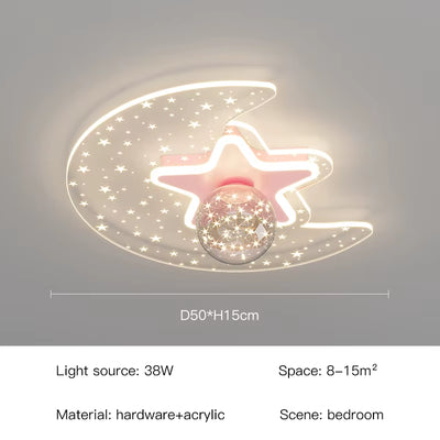 Modern LED Ceiling Lamp Nordic Creative Cartoon Starry Sky Children'S Room Chandelier Applicable to Bedroom and Study Lamps 2023