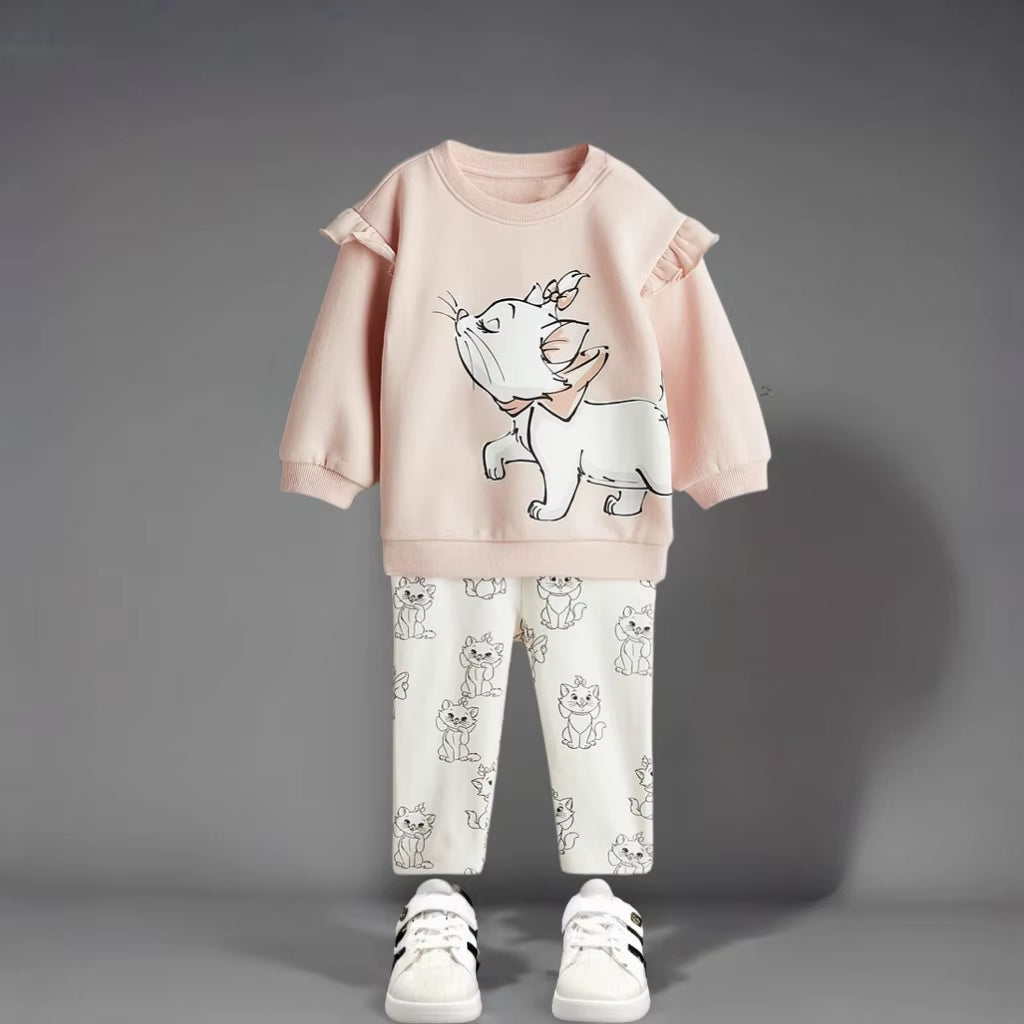 Autumn New Children Clothes Long Sleeve Suit Printed Cartoon Minnie Baby Girls Casual Tracksuits Kids Hoodie + Leggings 2Pc/Set