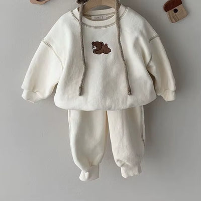 New Autumn Baby Clothes Set 9M-3T Cute Bear Girls Hoodie + Sweatpants Loose Korean Version Toddler Casual Suit 2PCS