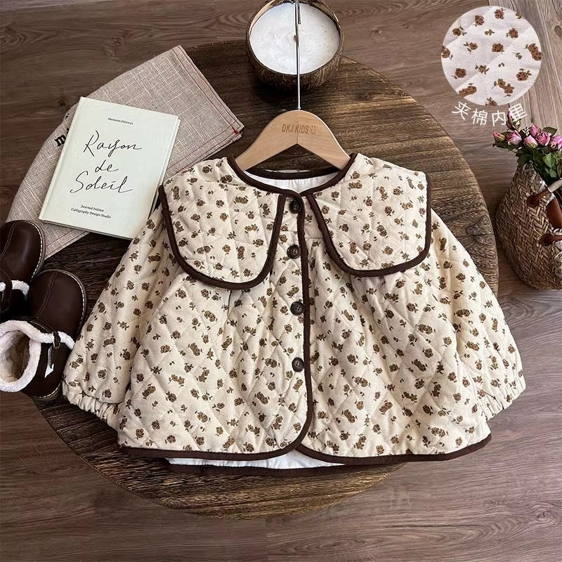 Girls' Cotton Coat Forest Style Children'S Winter Clothes, New Styles of Girls' Baby Cotton Jacket, Autumn and Winter