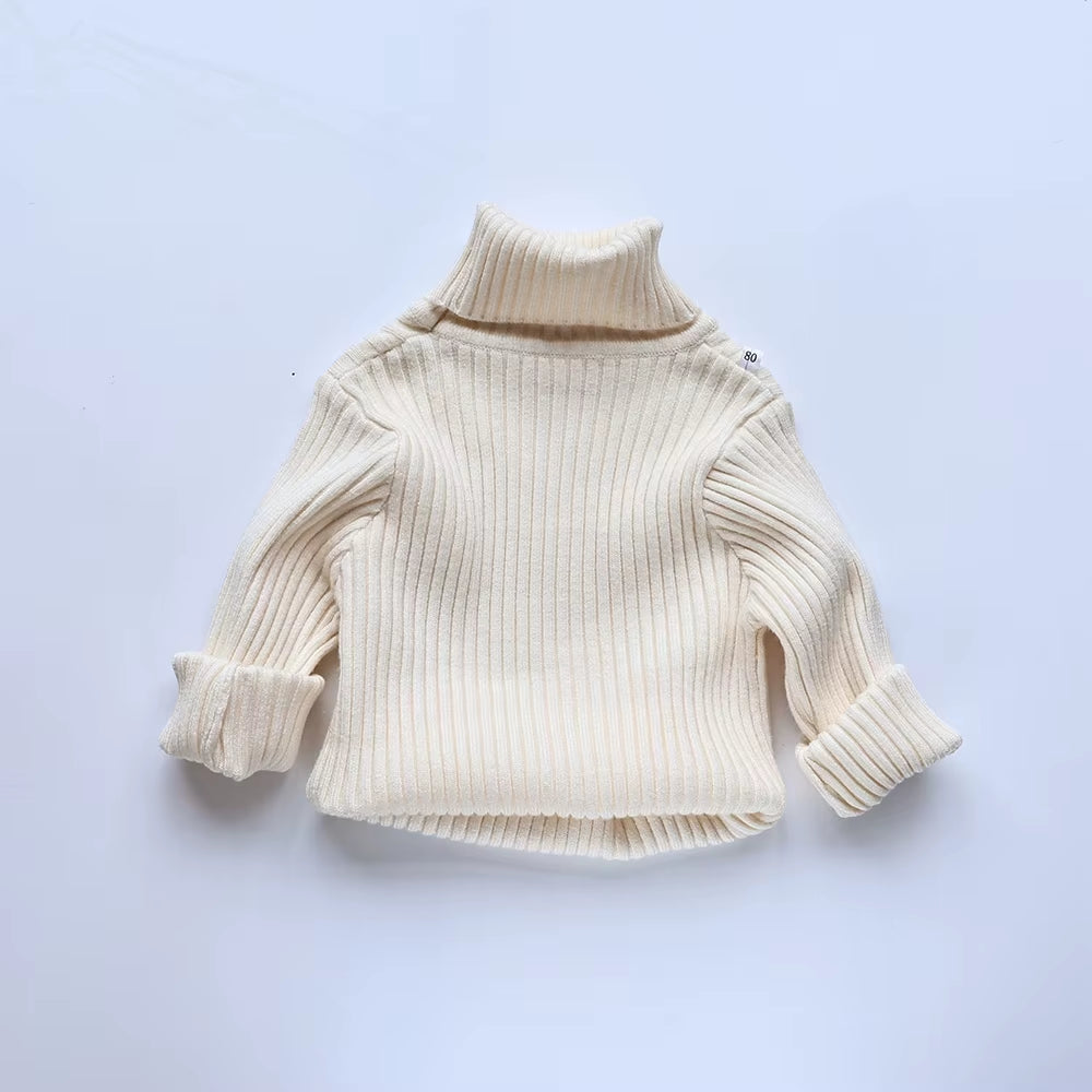 Autumn Soft Tight Unisex Kids Knitwear Sweaters Solid Multi Color Girls Sweater Brief Boys Pullover Turtleneck Outwear