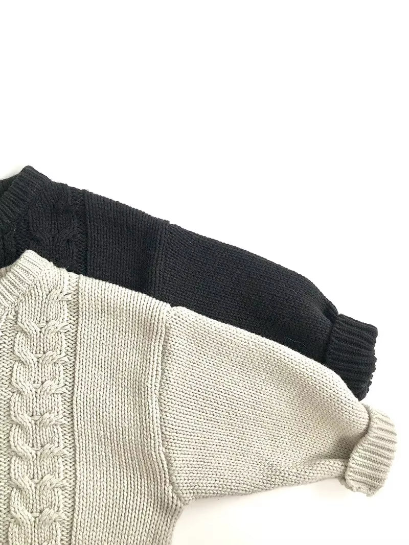 New Autumn Kid'S Sweater 1-6Y Boys Trendy Patchwork Sweater Girls Knitted Pullover Children'S Loose Knitwear