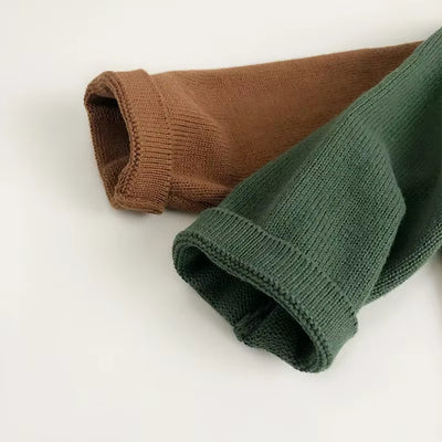 1-6Y Spring and Autumn Children'S Sweaters Boy Kintted Long Sleeve T-Shirt Girl Retro Patchwork Pullover Kid'S Clothing