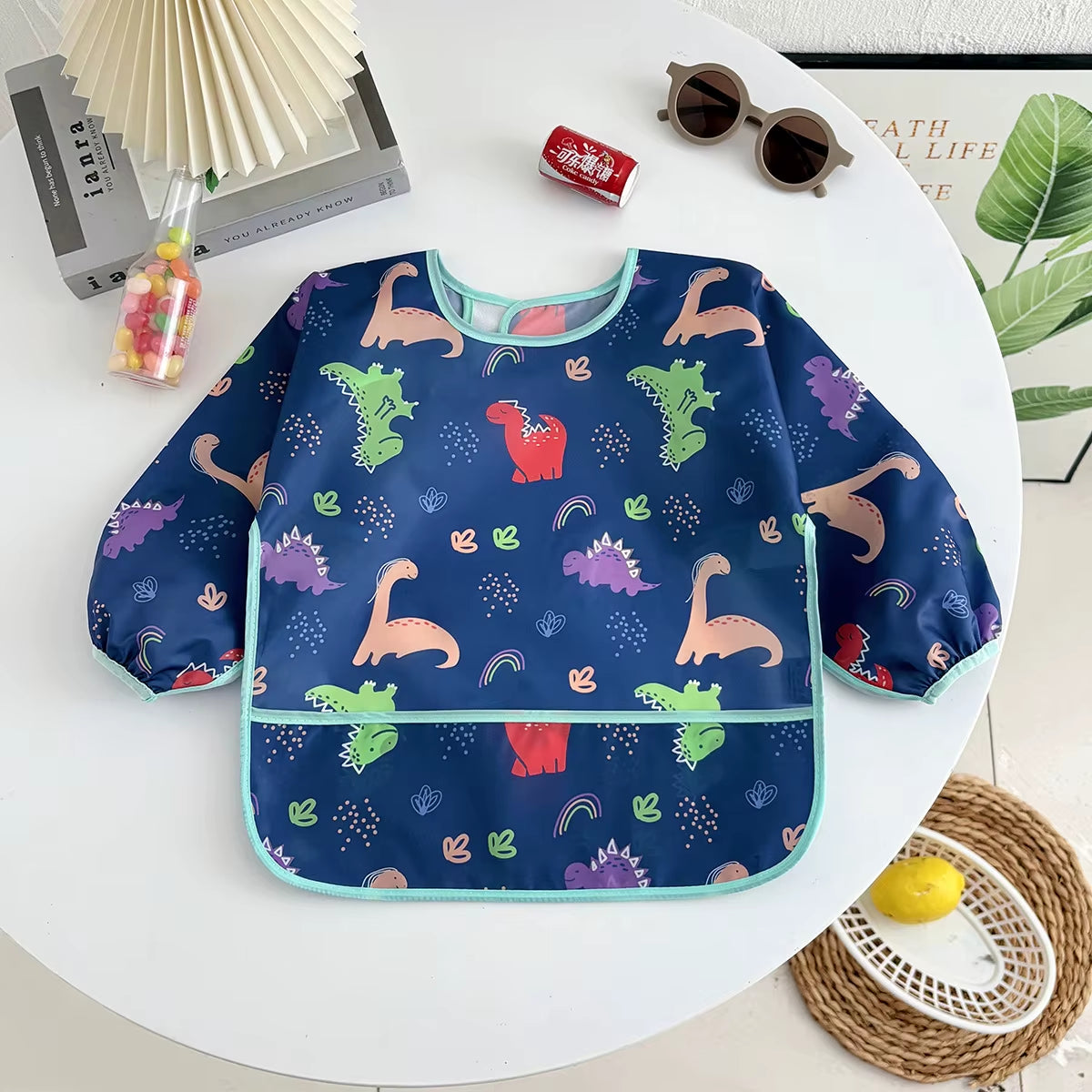 Waterproof Full Sleeve Baby Bibs Children Apron Long Sleeve Feeding Smock Kids Eating Breastplate Infant Scarf Clothing