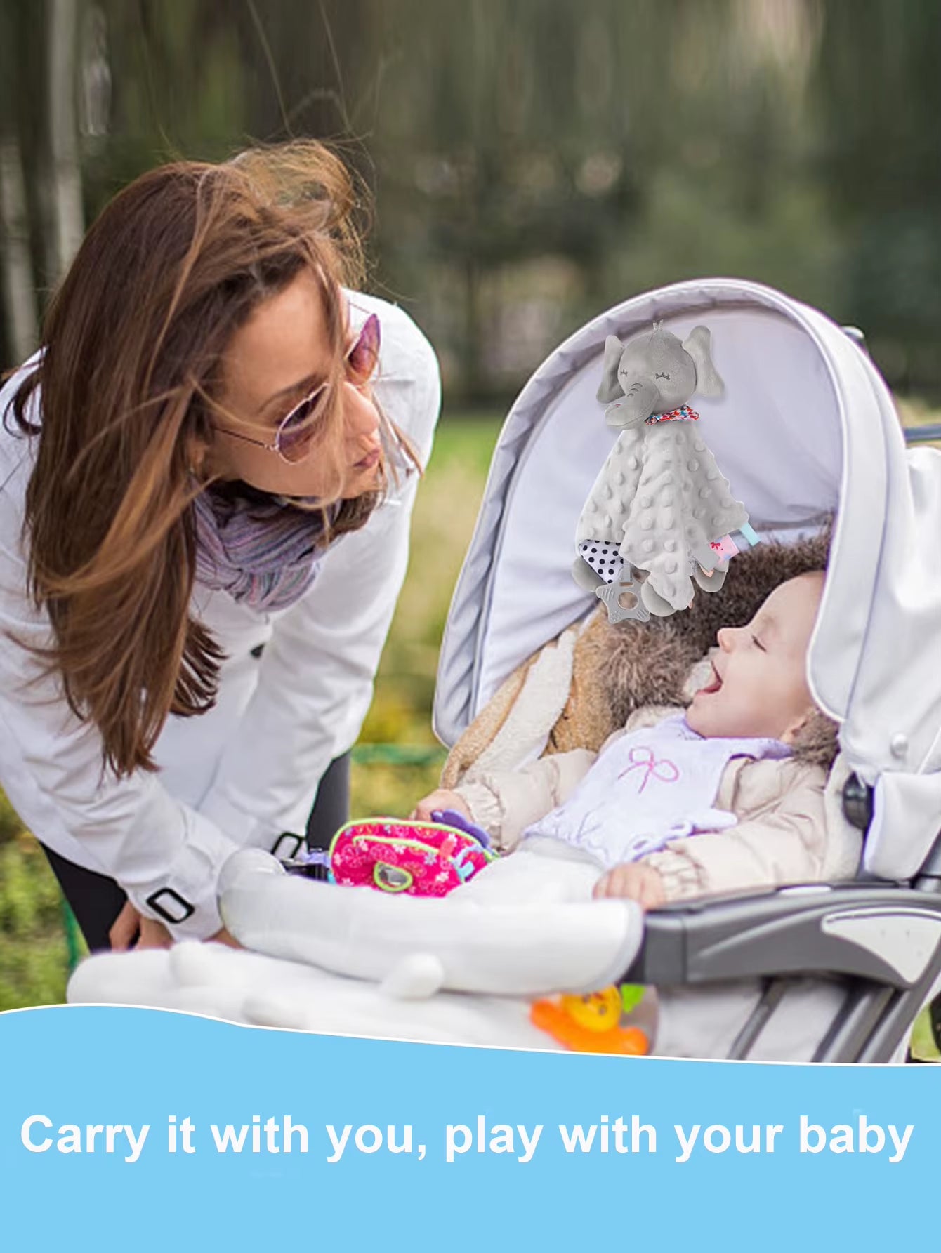 Elephant Baby Comforter Blanket Soft Appease Towel Baby Rattle Animals Toys Soothe Reassure Sleeping Towel Lathe Hangingtoddler