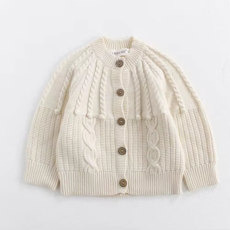 2025 New Autumn 0-3Yrs Toddler Baby Girl Knitting Cardigan Coat Long Sleeved Solid Color Newborn Baby Girls Sweater Coat