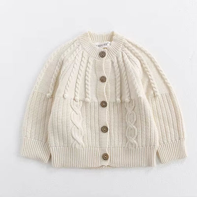 2025 New Autumn 0-3Yrs Toddler Baby Girl Knitting Cardigan Coat Long Sleeved Solid Color Newborn Baby Girls Sweater Coat