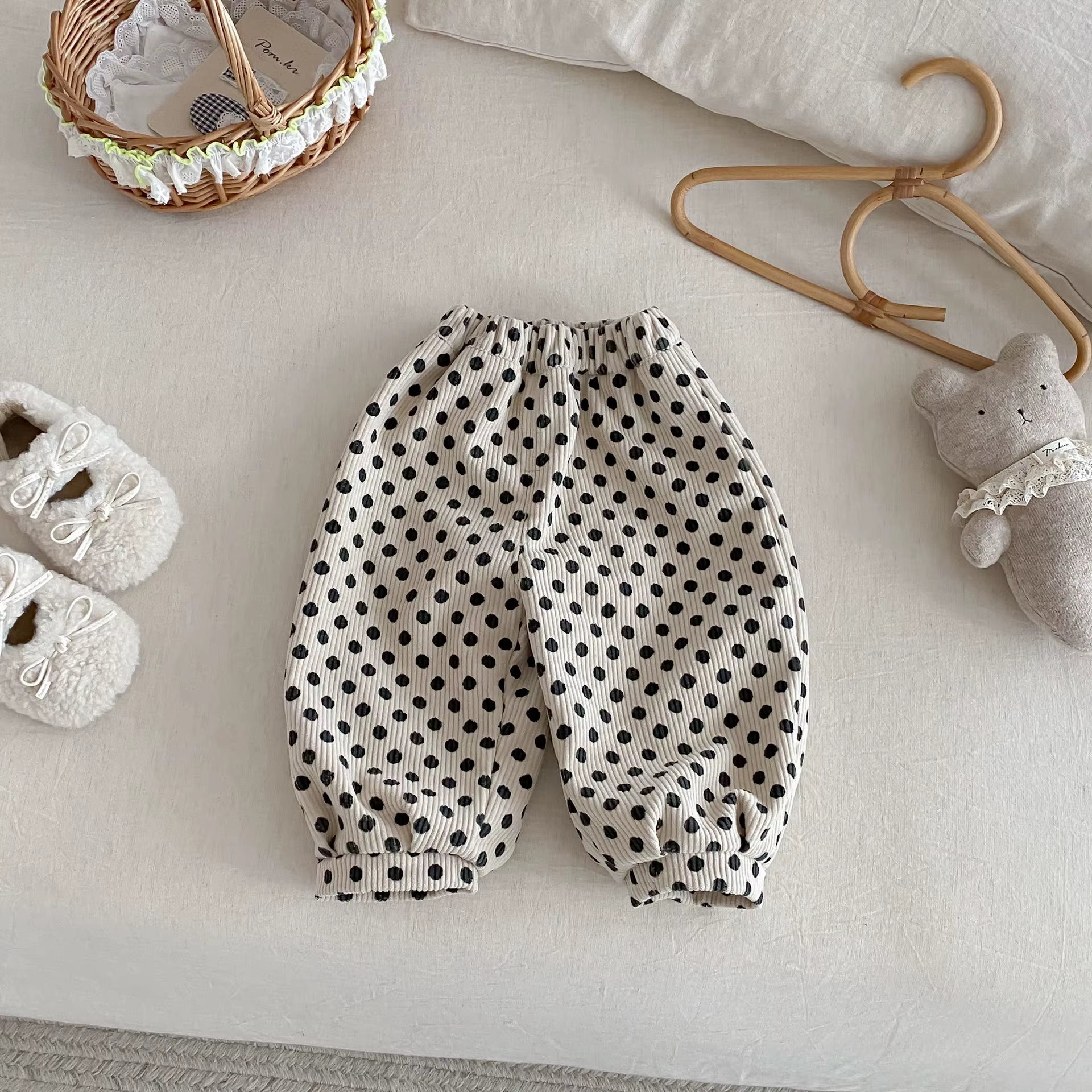 Winter Kids Pants Fur Lining Boys Trousers Leopard Print Gilrs Pants Thicken Fleece Kids Corduroy Pants