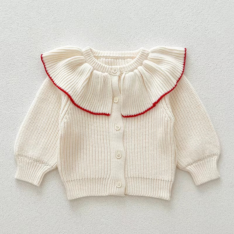 2025 New Autumn 0-3Yrs Toddler Baby Girl Knitting Cardigan Coat Long Sleeved Solid Color Newborn Baby Girls Sweater Coat