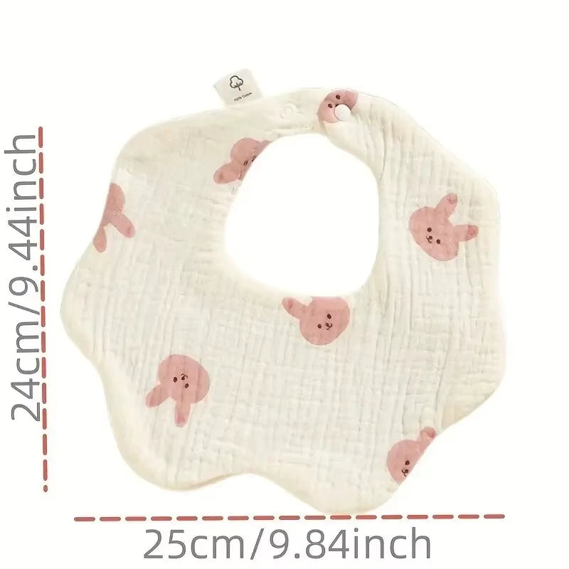 3PCS Cotton Gauze Baby Feeding Bibs Summer Soft Petal Infants Print Saliva Towel Newborn Toddler Burp Cloth Kids Bib