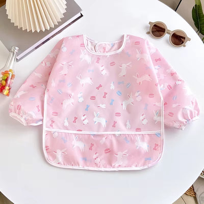 Waterproof Full Sleeve Baby Bibs Children Apron Long Sleeve Feeding Smock Kids Eating Breastplate Infant Scarf Clothing
