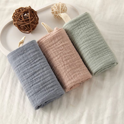 Soft Absorbent Gauze Cotton Baby Square Towels Infant Wash Hand Face Towels Crepe Muslin Saliva Wipe Face Cloths for Babies