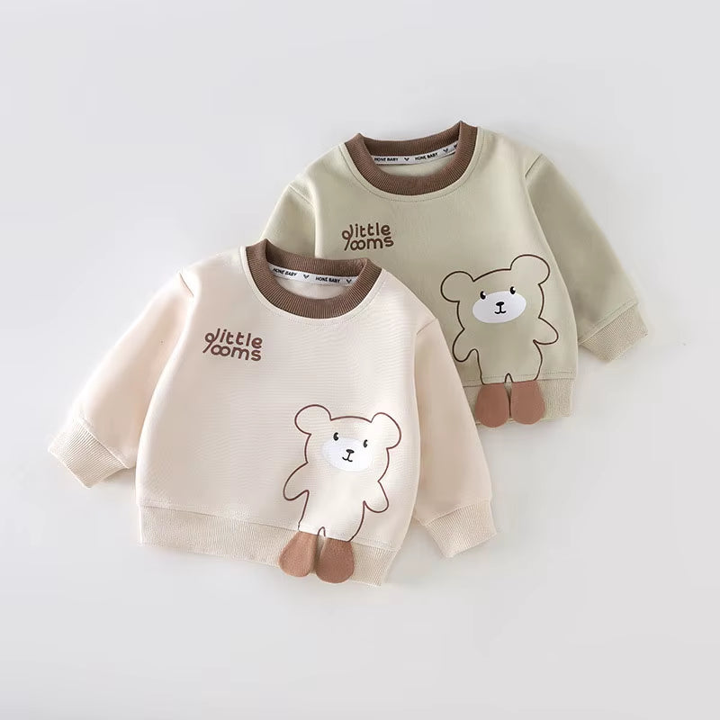 New Autumn Baby Hoodie 9M-4T Cute Leisure Kids Bear Pullover Korean Version Loose Girls Sweatshirt Children Clothes